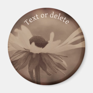 Sepia Black Eyed Susan Flower Personalized Magnet