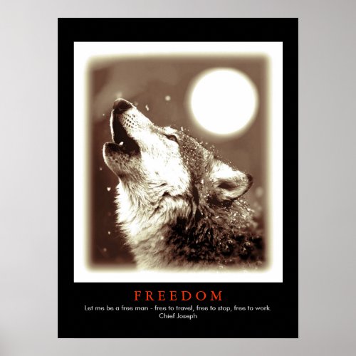 Sepia Black Unique Motivational Wolf Howls Print