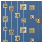 Sepia Boxer Puppy Dogs on Blue Fabric