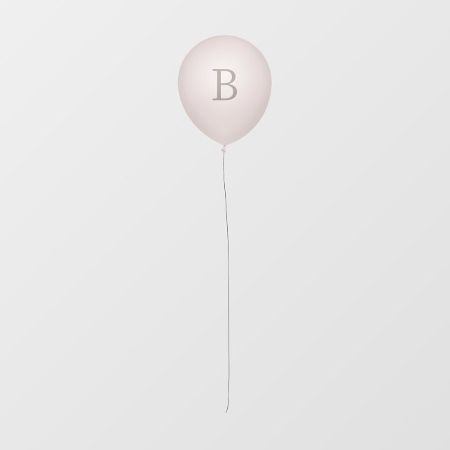 Sepia Brown Balloon With Custom Letter Wall Decal (Front)