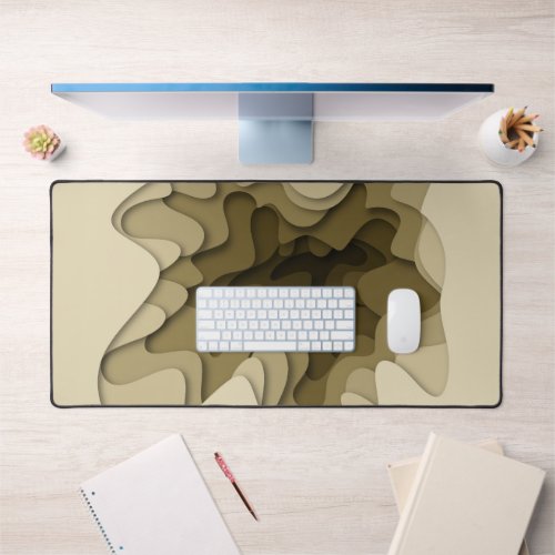 Sepia Brown Modern Abstract Home Office Non Slip Desk Mat