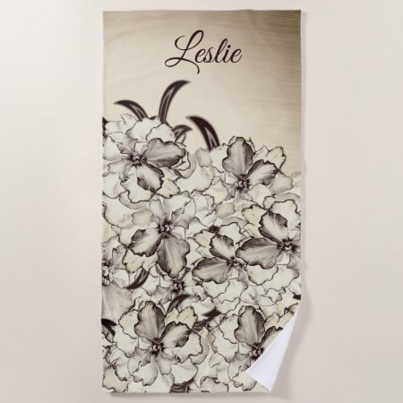 Sepia Brown Orchid Garden Personalized