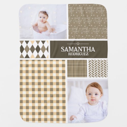 Sepia Browns Patterns Photo Baby Blanket