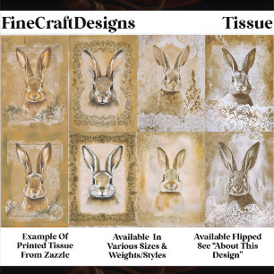 Sepia Bunny Artwork, Easter Crafts EV3R Decoupage Tissue Paper