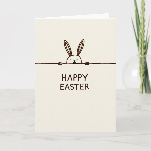 Sepia Bunny Easter Card (Front)