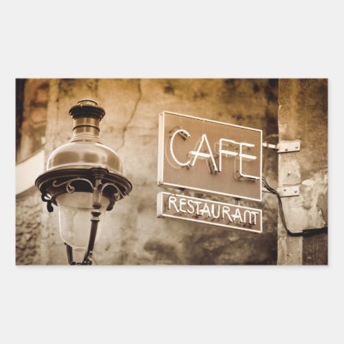Sepia cafe sign Paris France Rectangular Sticker