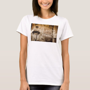 Sepia cafe sign, Paris, France T-Shirt