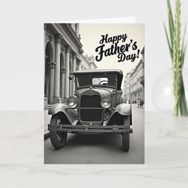Sepia Car Fathers Day Card (Front)