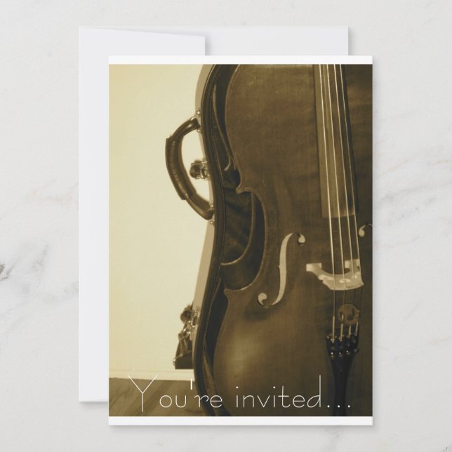 Sepia Cello invitation (Front)