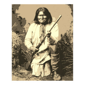 Sepia Chief Geronimo Pop Art Poster