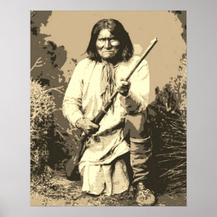 Sepia Chief Geronimo Pop Art Poster