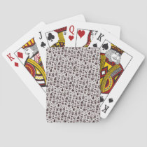 Sepia Christmas Pattern Poker Cards