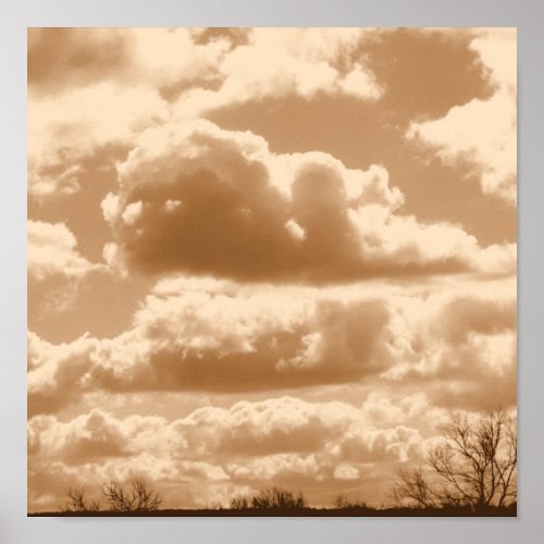 Sepia Clouds Poster