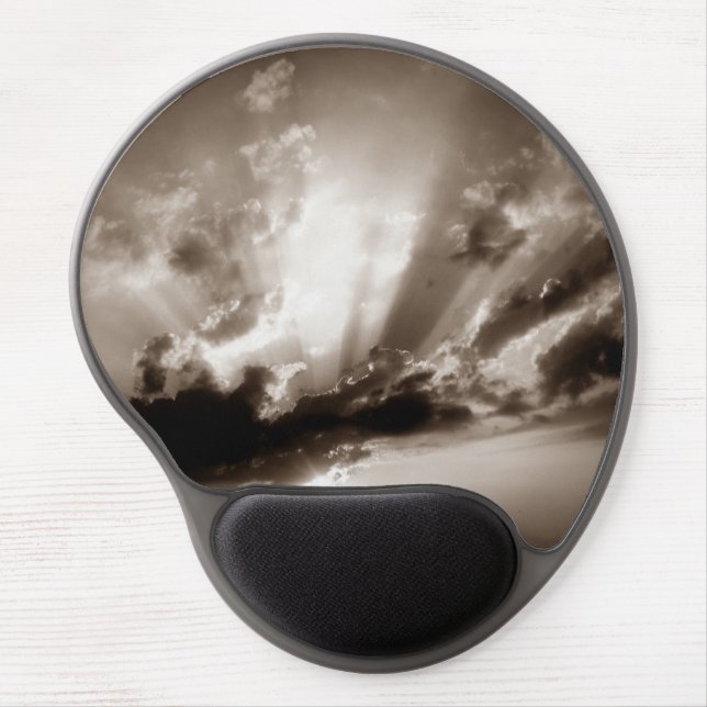 Sepia Clouds, Sky & Sunset Motivational Freedom Gel Mouse Pad (Front)