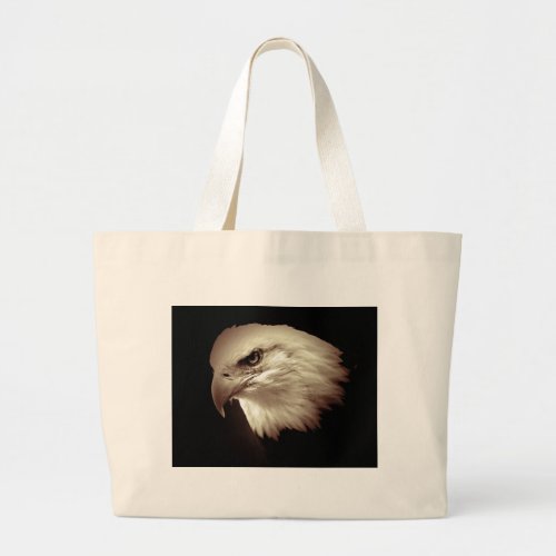 Sepia Color Bald Eagle Large Tote Bag