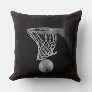 Sepia Color Basketball Close-Up Throw Pillow