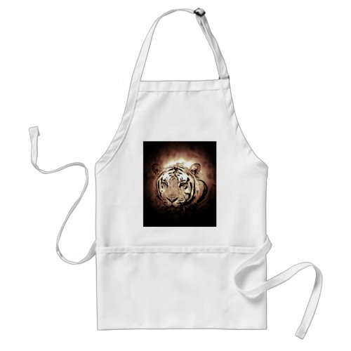 Sepia Color Tiger Adult Apron