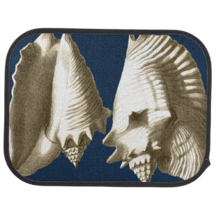 Sepia Conch Seashells Car Mat