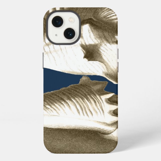 Sepia Conch Seashells Iphone Case (Back)