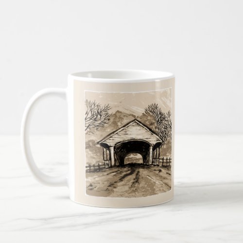 Sepia Covered Bridge Coffee Mug