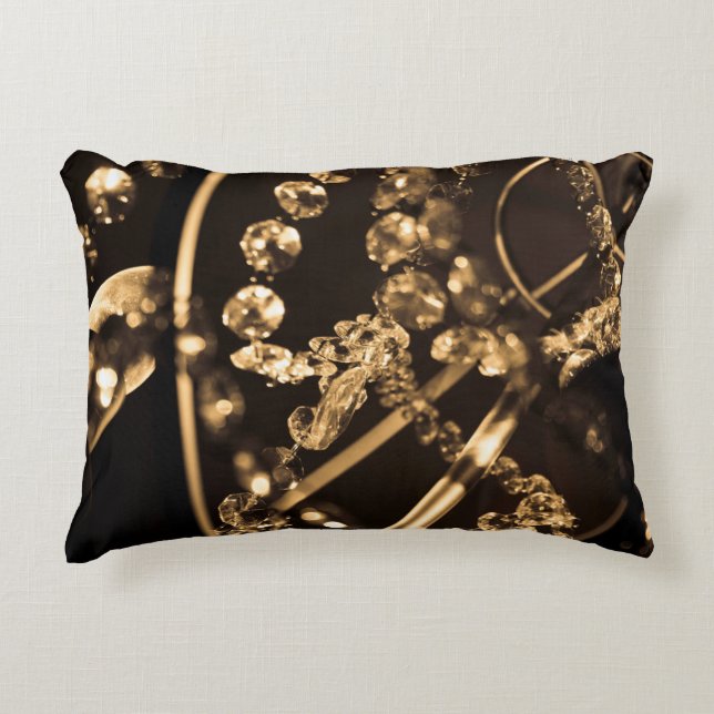 Sepia Crystal Chandelier Accent Pillow (Front)