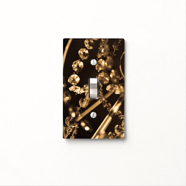 Sepia Crystal Chandelier Light Switch Cover (In Situ)