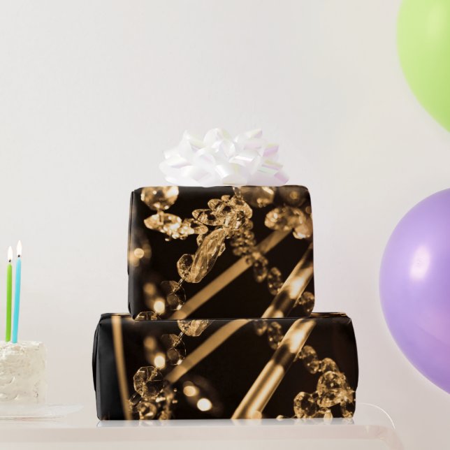 Sepia Crystal Chandelier Wrapping Paper (Party Gifts)