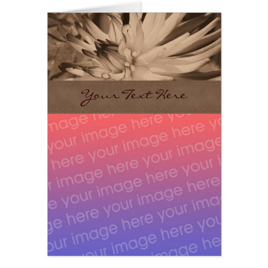 Sepia Dahlia Flower Photo Card (Front)