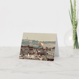 Sepia Dome of the Rock Letterpress Thank You Card