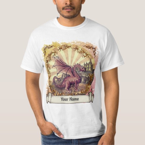 Sepia Dragon Castle custom name T_Shirt