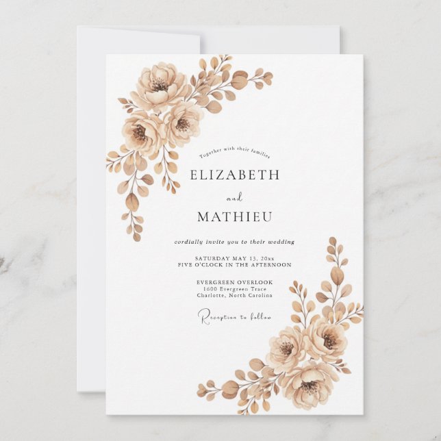 Sepia Earthy Rustic Wedding Invitation (Front)