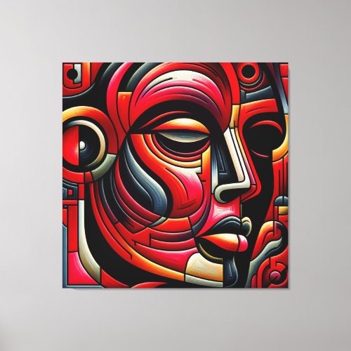 Sepia Effect Abstract Face  Canvas Print