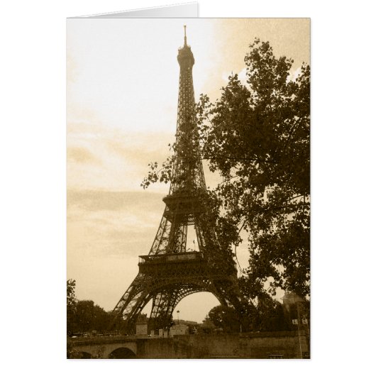Sepia Eiffel Tower Cards (Front)