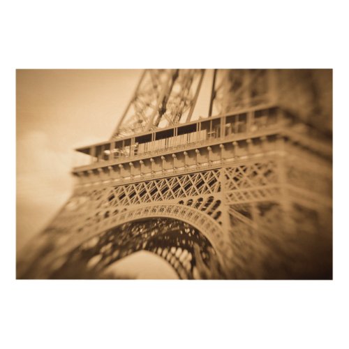 Sepia Eiffel Tower Paris France Wood Wall Decor