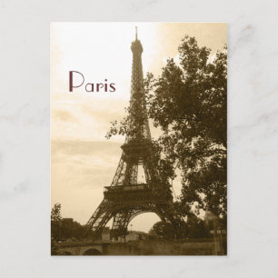 Sepia Eiffel Tower--Paris Postcard