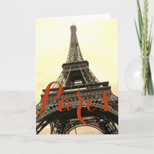 Sepia Eiffel Tower Paris Vintage Old Historical Card