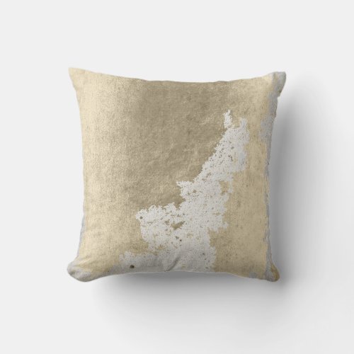 Sepia Faux Champaigne Gold Gray Silver Grungy Throw Pillow