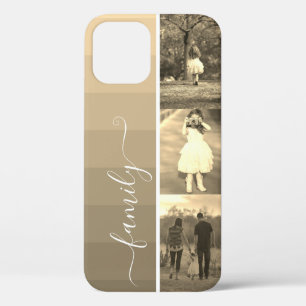Sepia Filter Photo Collage Family Photos Template iPhone 12 Case
