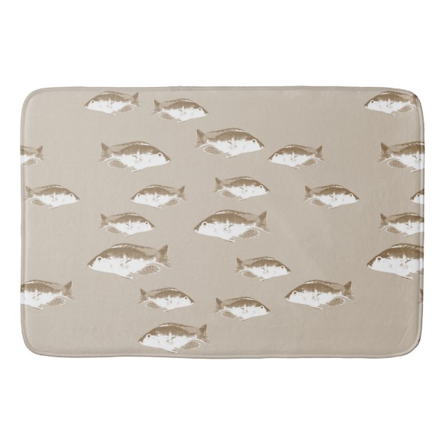 Sepia fish bath mat (Front)