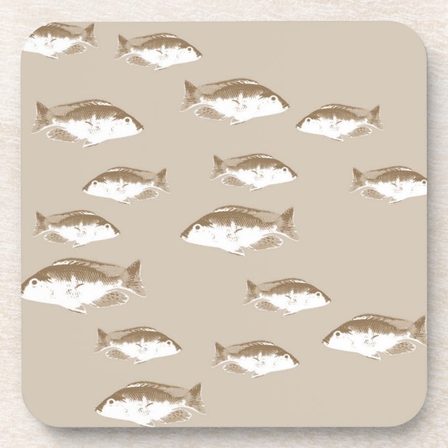 Sepia fish beverage coaster (Front)