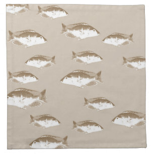 Sepia fish cloth napkin