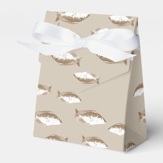 Sepia fish favor boxes (Front Side)