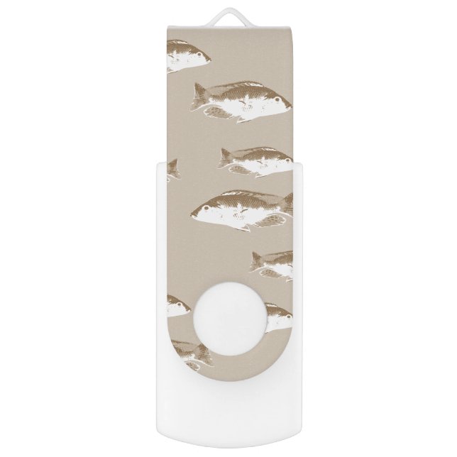 Sepia fish flash drive (Front Vertical)