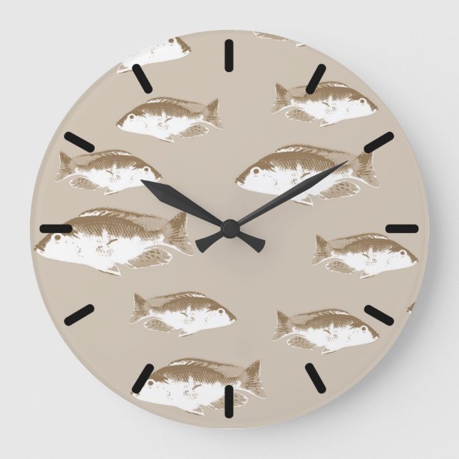 Sepia fish large clock (Front)