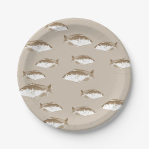 Sepia fish paper plates