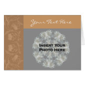 Sepia Floral Design Photo Card (Front Horizontal)