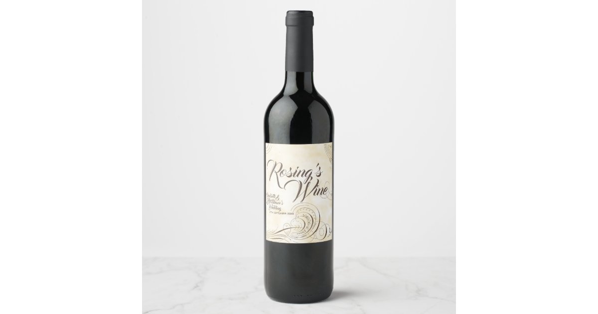 Sepia Flourishes Wine Label Zazzle