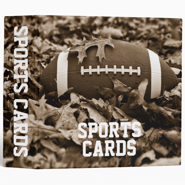 Sepia Football 2" Sports Cards Album 3 Ring Binder (Front/Spine)