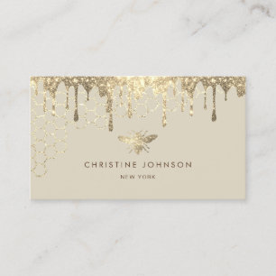 sepia glitter queen bee business card