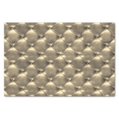 Sepia Gold Luxury Metallic Tufted Leather Tissue Paper